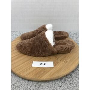 Vince Womens 6.5 Callum Brown Fur Casual Lifestyle Daily Comfort Mule Slipper